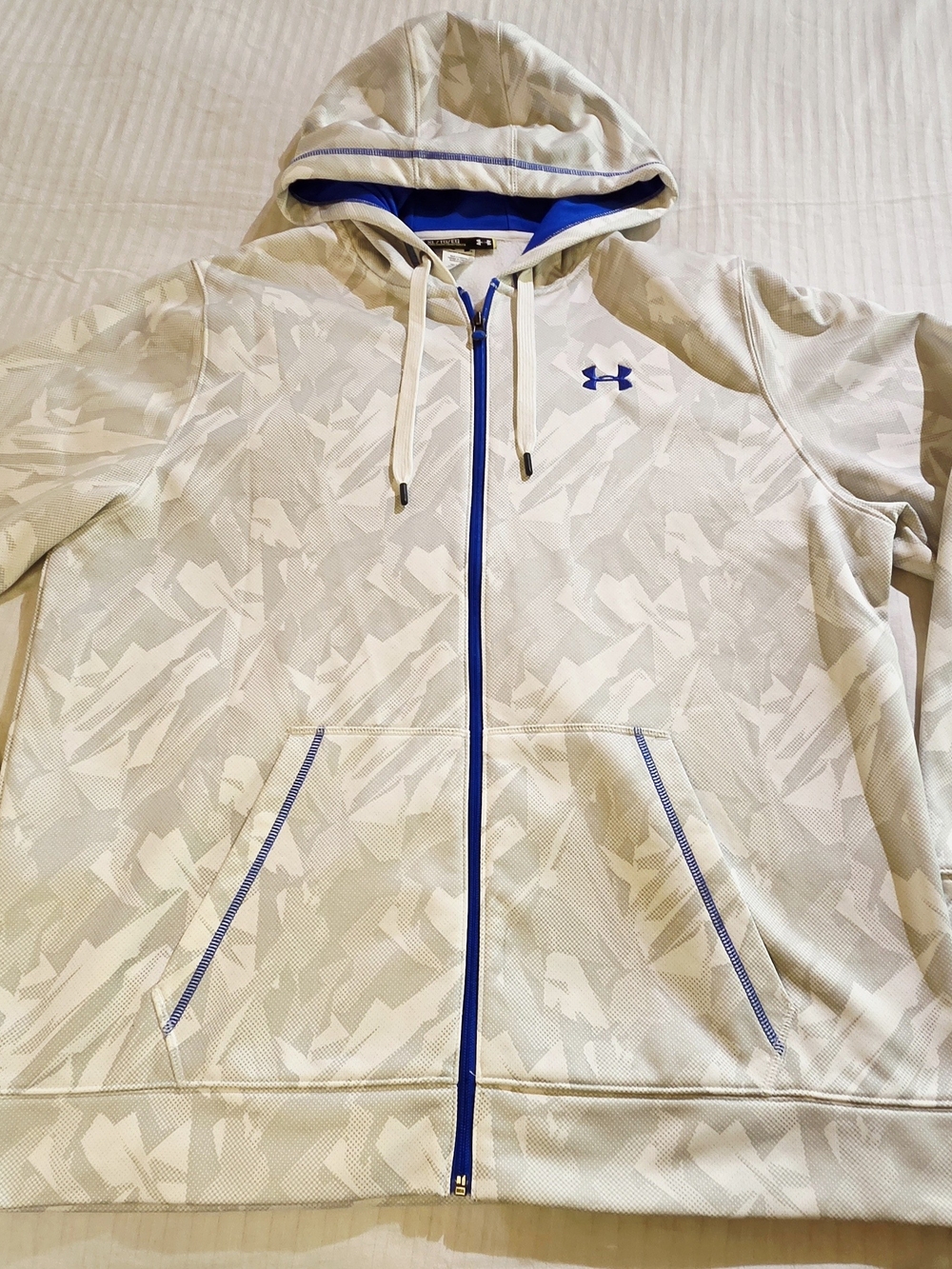 Under Armour Full-Zip Hoodie Size XL White-Grey